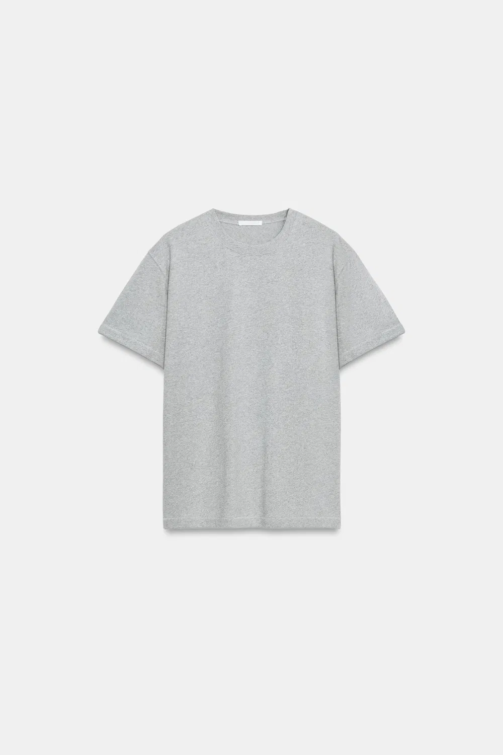 Футболка с круглым вырезом ZARA, Grey marl — фото 4