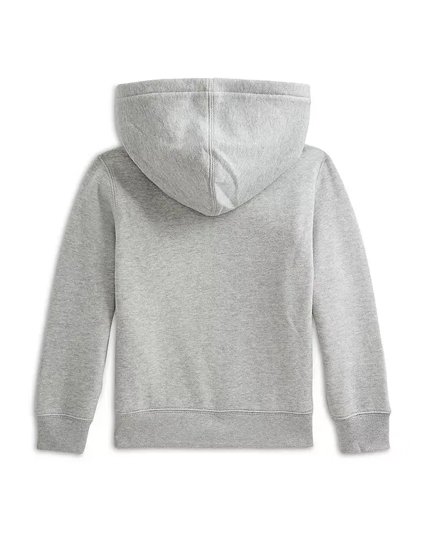 Детское худи с вышивкой модель Signature Pony Ralph Lauren, Grey Heather — фото 3