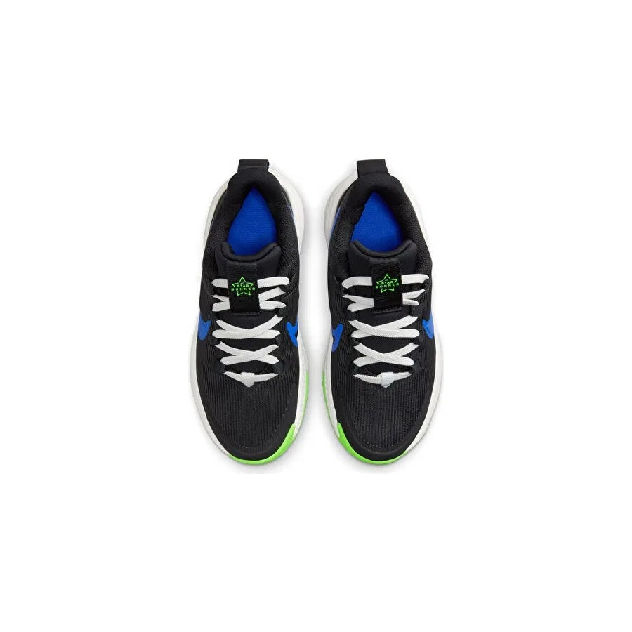 Детские кроссовки с длинным шнурком Nike Star Runner 4 NN (PS), Черный — фото 4
