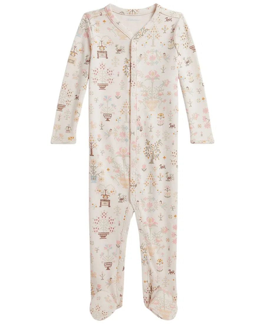 Детский комбинезон-слип с принтом Polo Bear Polo Ralph Lauren, Cream