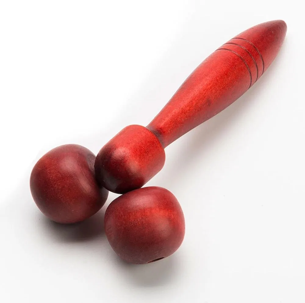 Массажер для лица деревянный, PBFONE, 1 шт, 20x4.5 см, Red