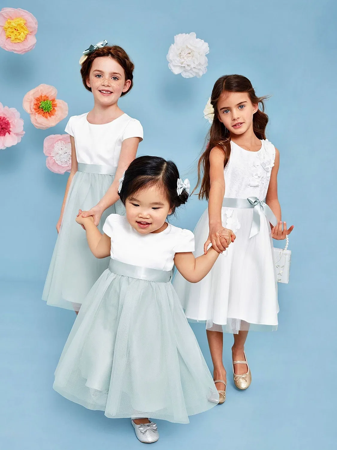Платье для девочки Flower Girl Monsoon, Sage Green — фото 2