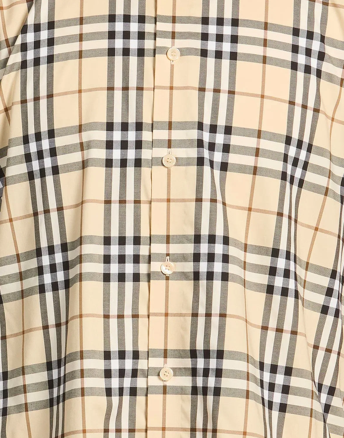 Мужская рубашка регулярного кроя из твила с принтом Burberry, бежевый — фото 4