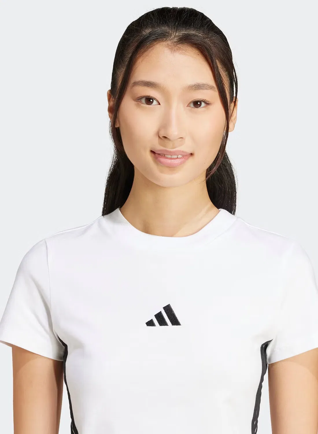 Футболка с принтом 3-Stripes Adidas, белая — фото 3