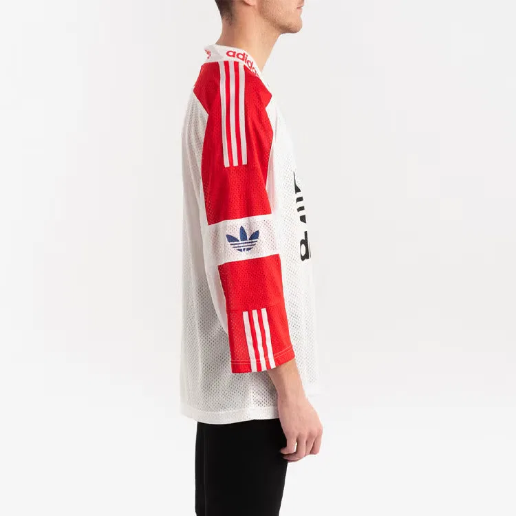 Футболка с сетчатыми рукавами Blueliner Trefoil Adidas, белый — фото 3
