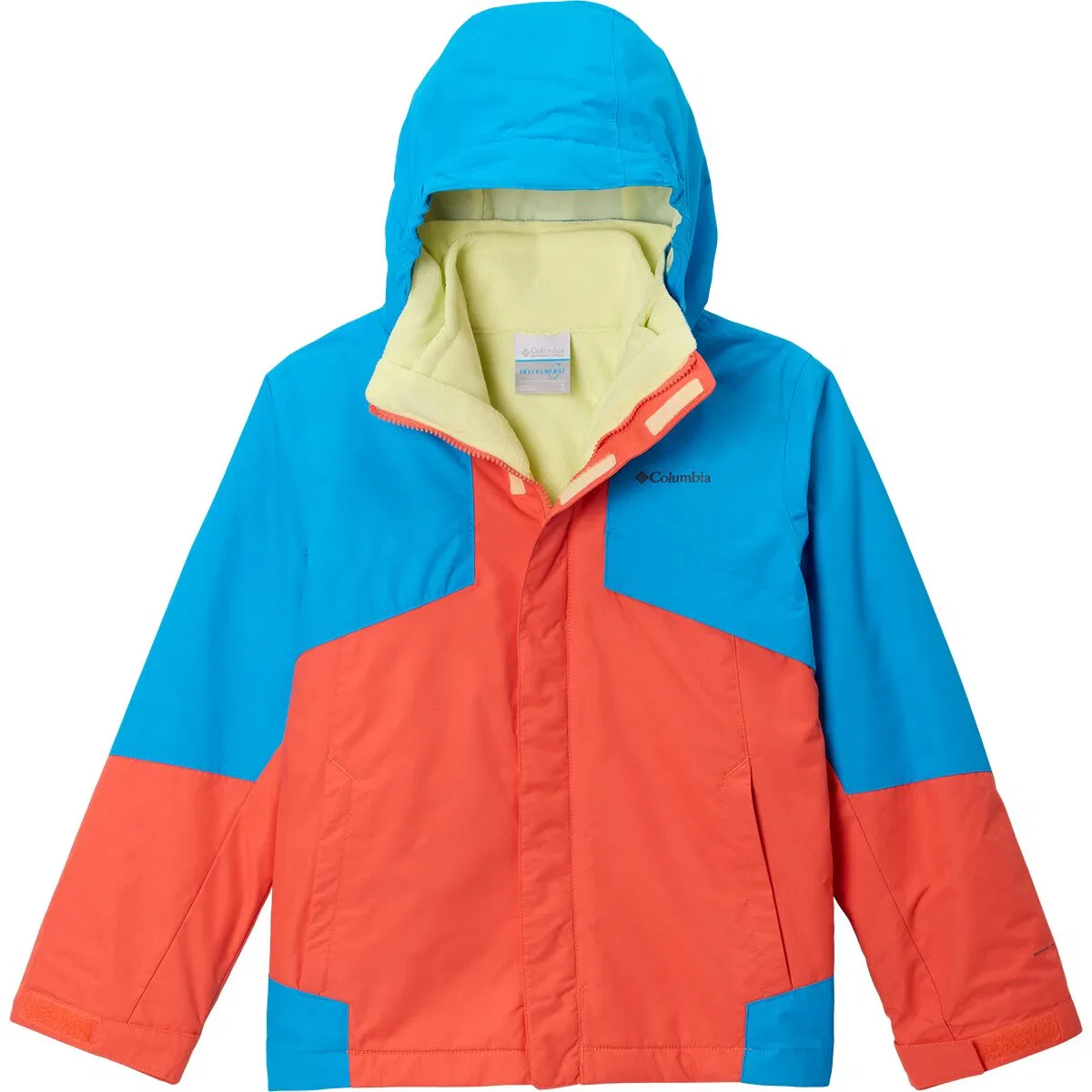 Детская куртка для мальчиков с мембраной Bugaboo III Fleece Interchange Jacket Columbia, Zing/Compass Blue/Citron Haze