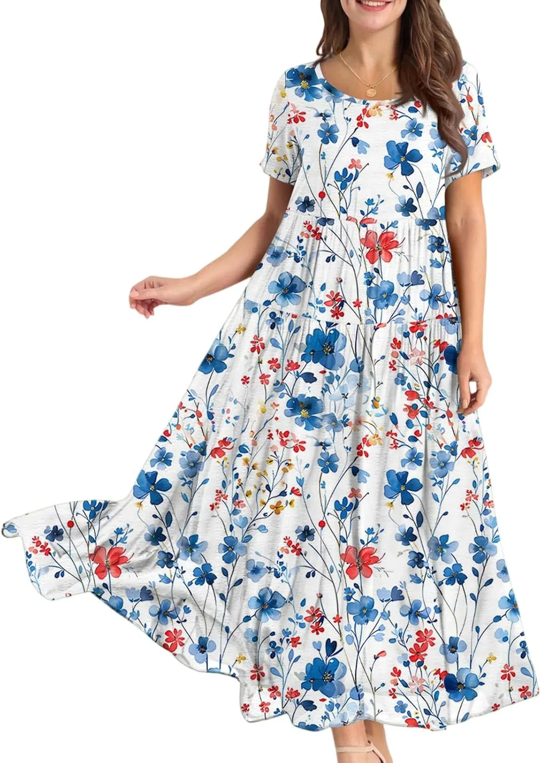 Женское пляжное макси-платье богемного стиля, Light Blue
