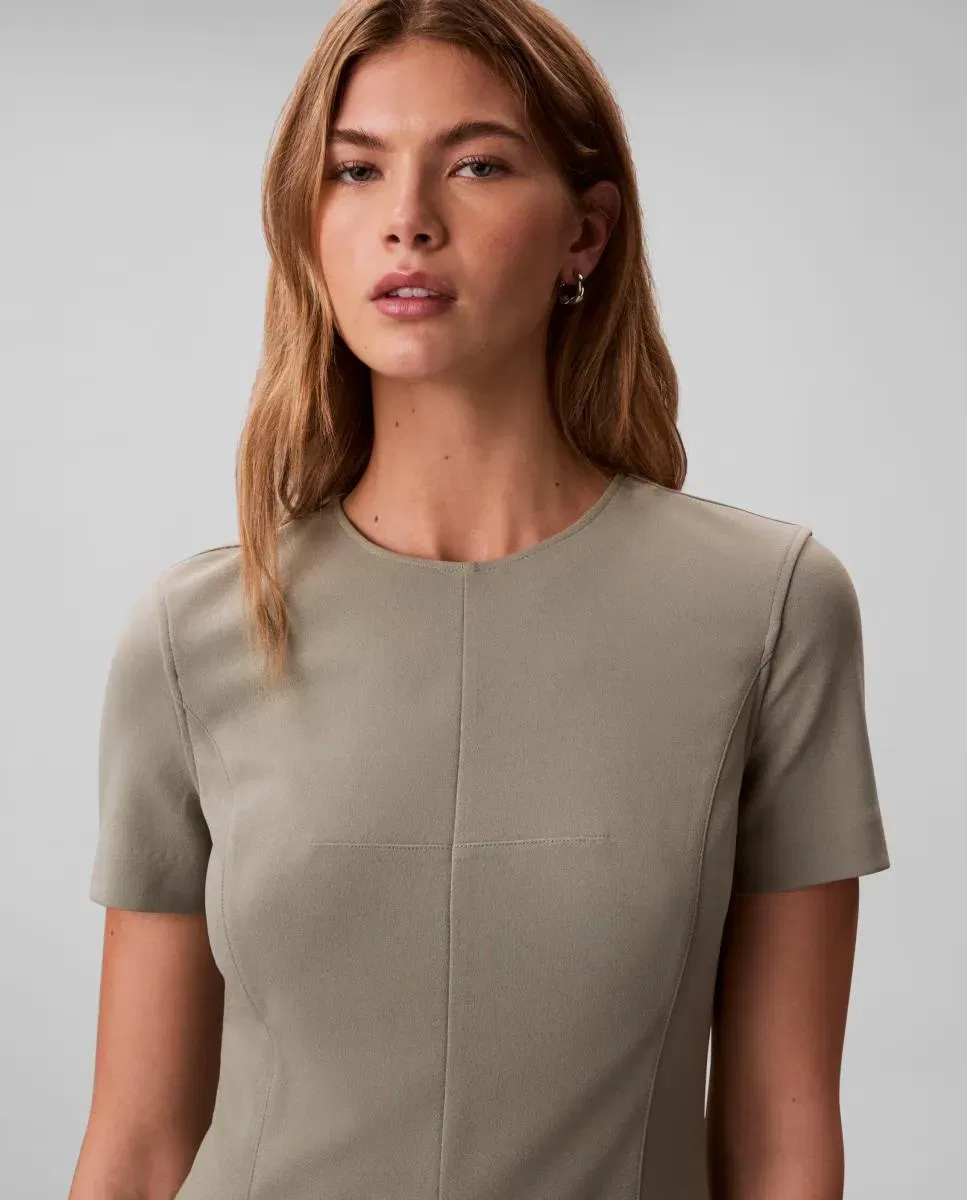 Женское платье миди из креп-дайвинга Calvin Klein, Gris — фото 2