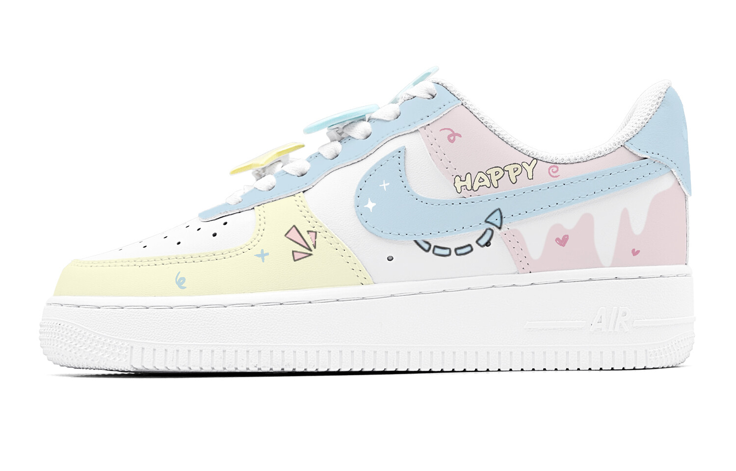 

Кроссовки Nike Air Force 1 Skateboarding Shoes Women's Low-top Pink, желтый