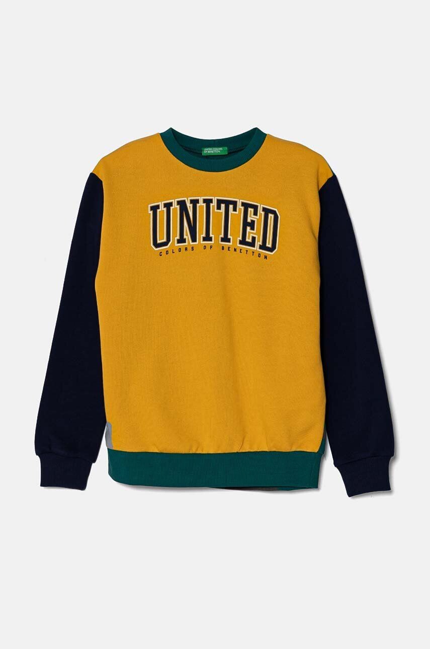 

Хлопковая толстовка United Colors of Benetton для мальчиков и девочек, желтый