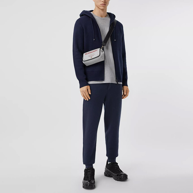 Спортивные штаны Burberry, трикотажные, темно-синий, синий — фото 4