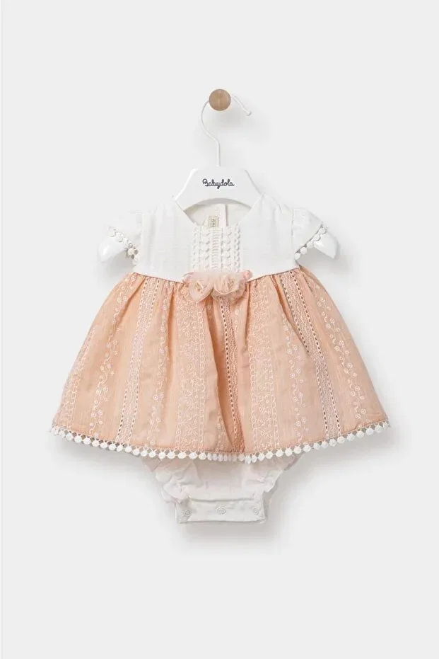 Детское платье для девочек кружевное Babydola, Salmon