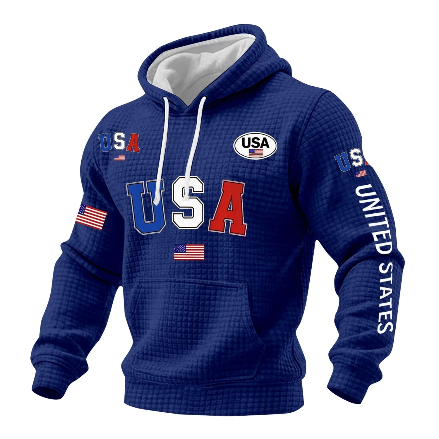 Мужской свитшот с принтом 250th Anniversary USA, American Flag, Blu