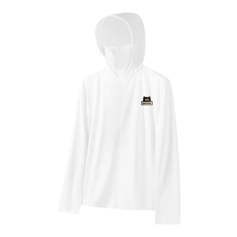 Детская солнцезащитная одежда [Ice Silk Cooling]White (Dazed Cat Chest Logo) MINISO, Ice Silk Cooling White Dazed Cat Chest Logo