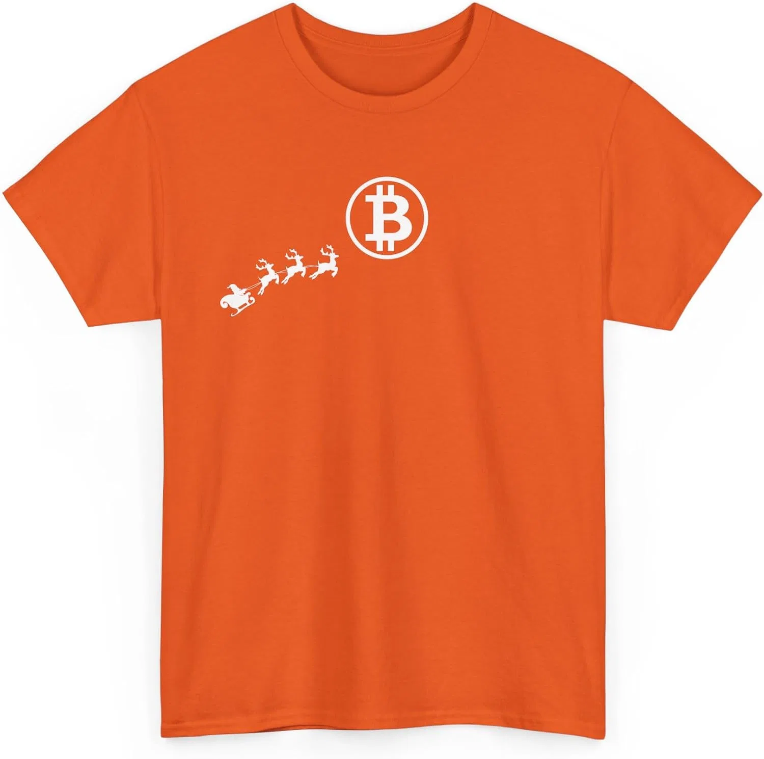Женская футболка с принтом Bitcoin Christmas Gildan, Orange