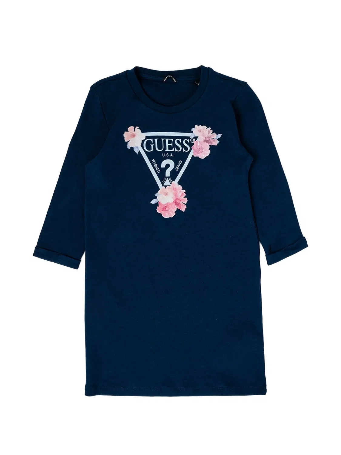 Платье с рукавами три четверти и принтом логотипа Guess Usa, синий