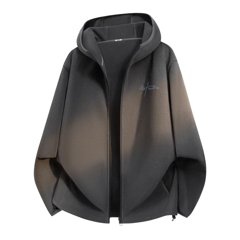 Детское пальто из вельвета с флисовой подкладкой Pen End Light Shadow Chest Logo MINISO, Dark Gray