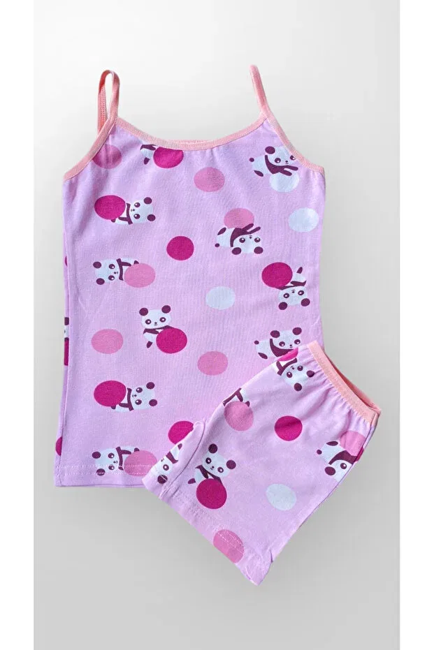 Детское для девочек комплект нижнего белья с принтом Lilac Panda Patterned, Fil Kids, Pink — фото 2