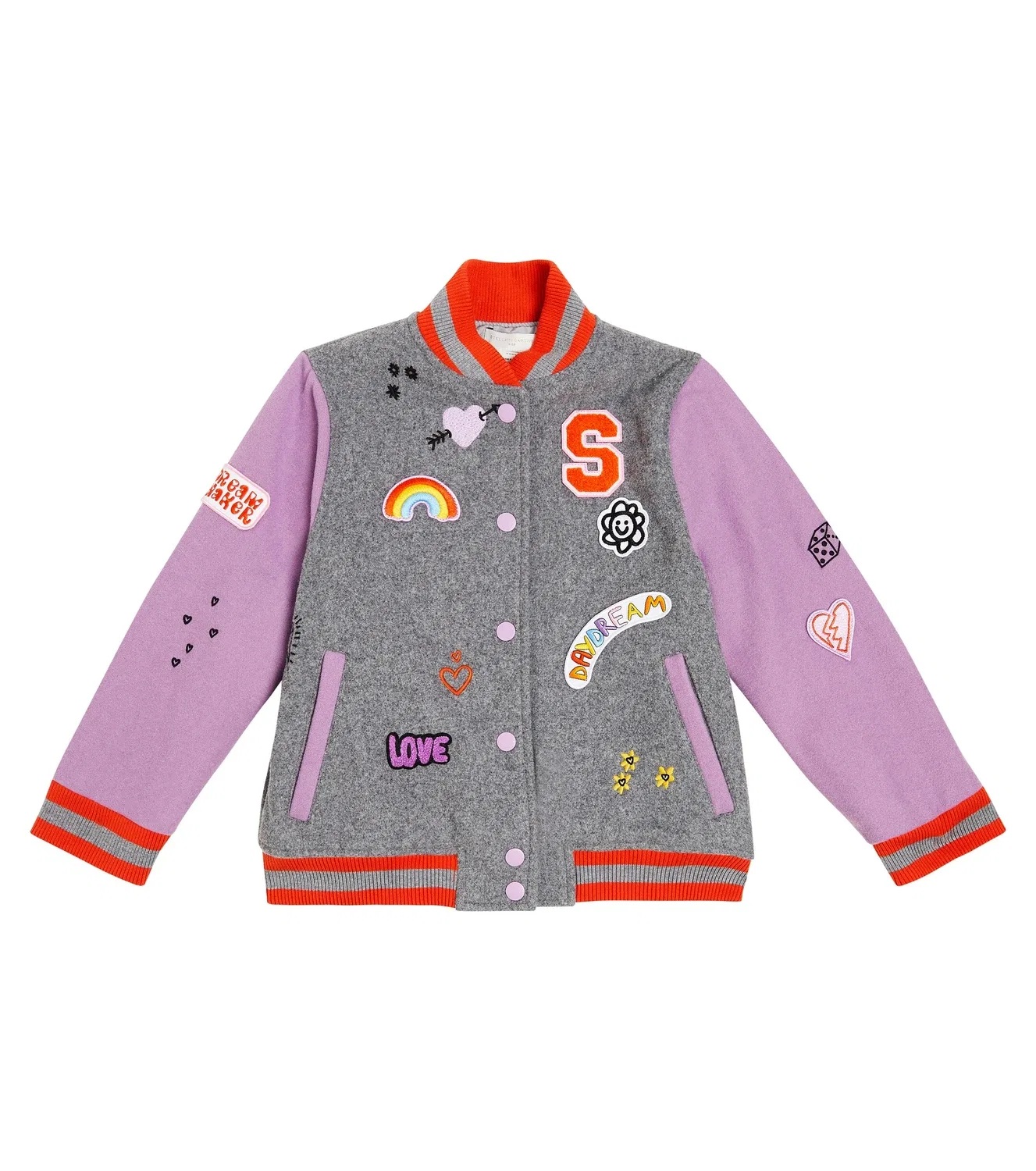 Легкая куртка из шерстяной смеси Stella Mccartney Kids, серый