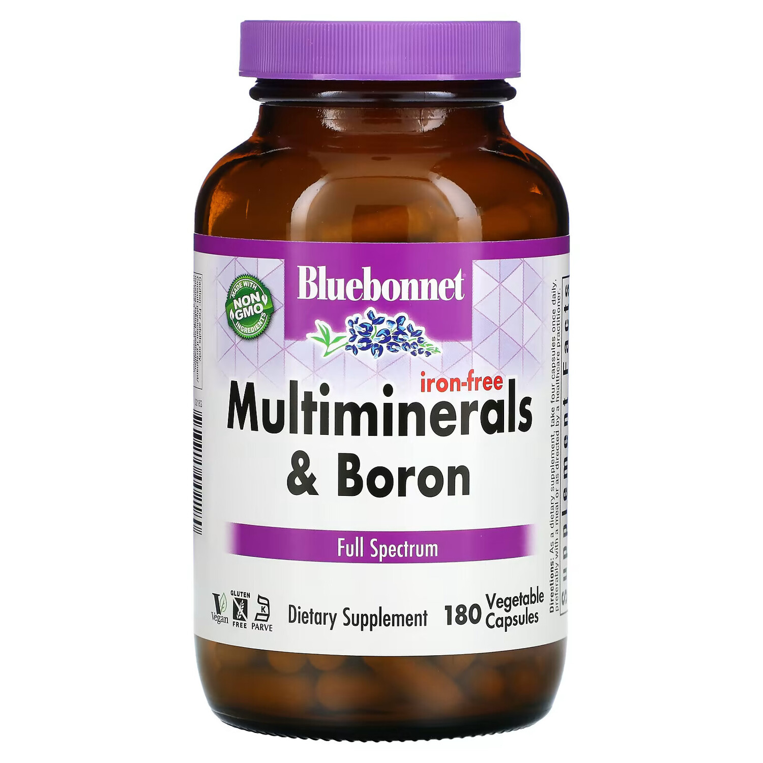 

Bluebonnet Nutrition, Мультиминералы с бором, без железа, 180 растительных капсул