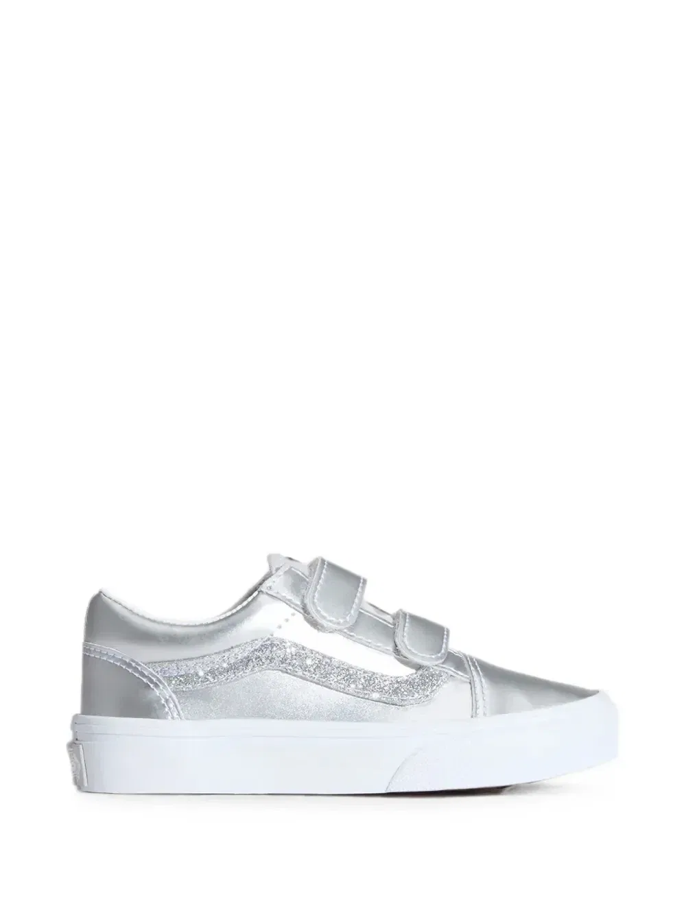 Кроссовки с блестками на липучках Vans Kids, серебряный — фото 2