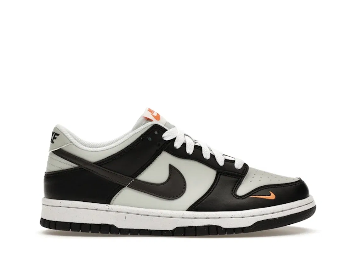 Детские кроссовки Lifestyle с принтом Nike Dunk Low Nike, Black/Light Silver/Bright Mandarin/Medium Ash