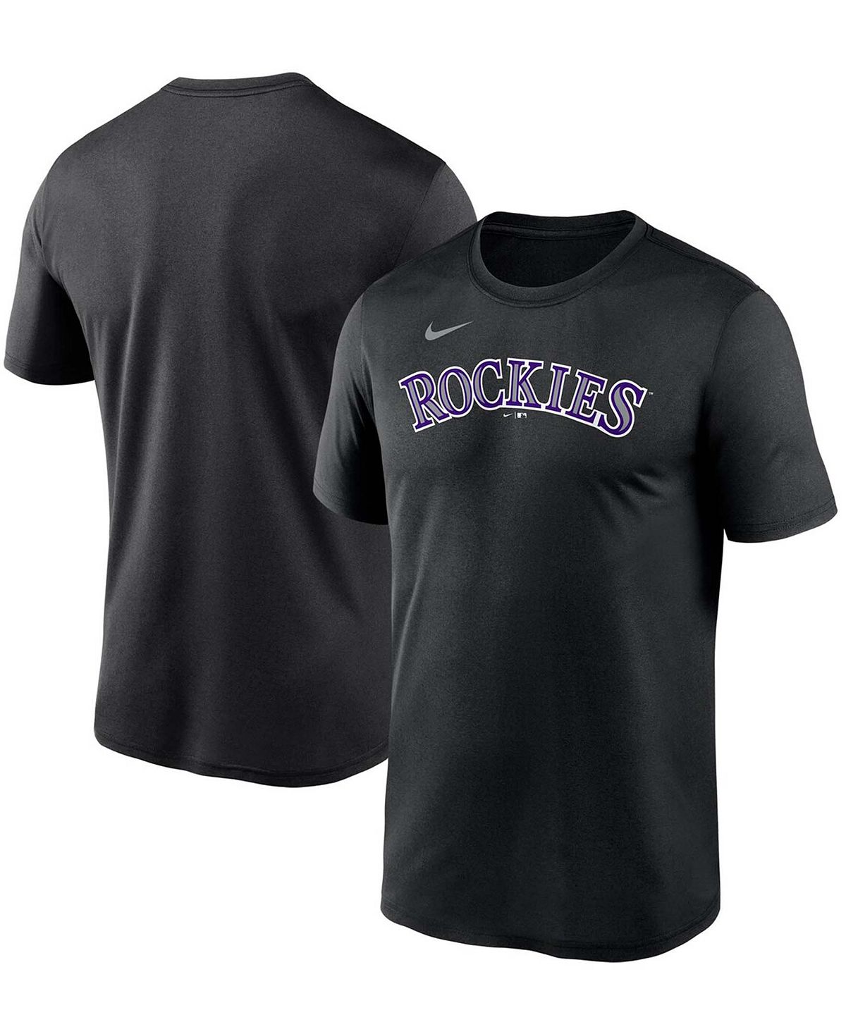 

Мужская черная футболка colorado rockies wordmark legend Nike, черный