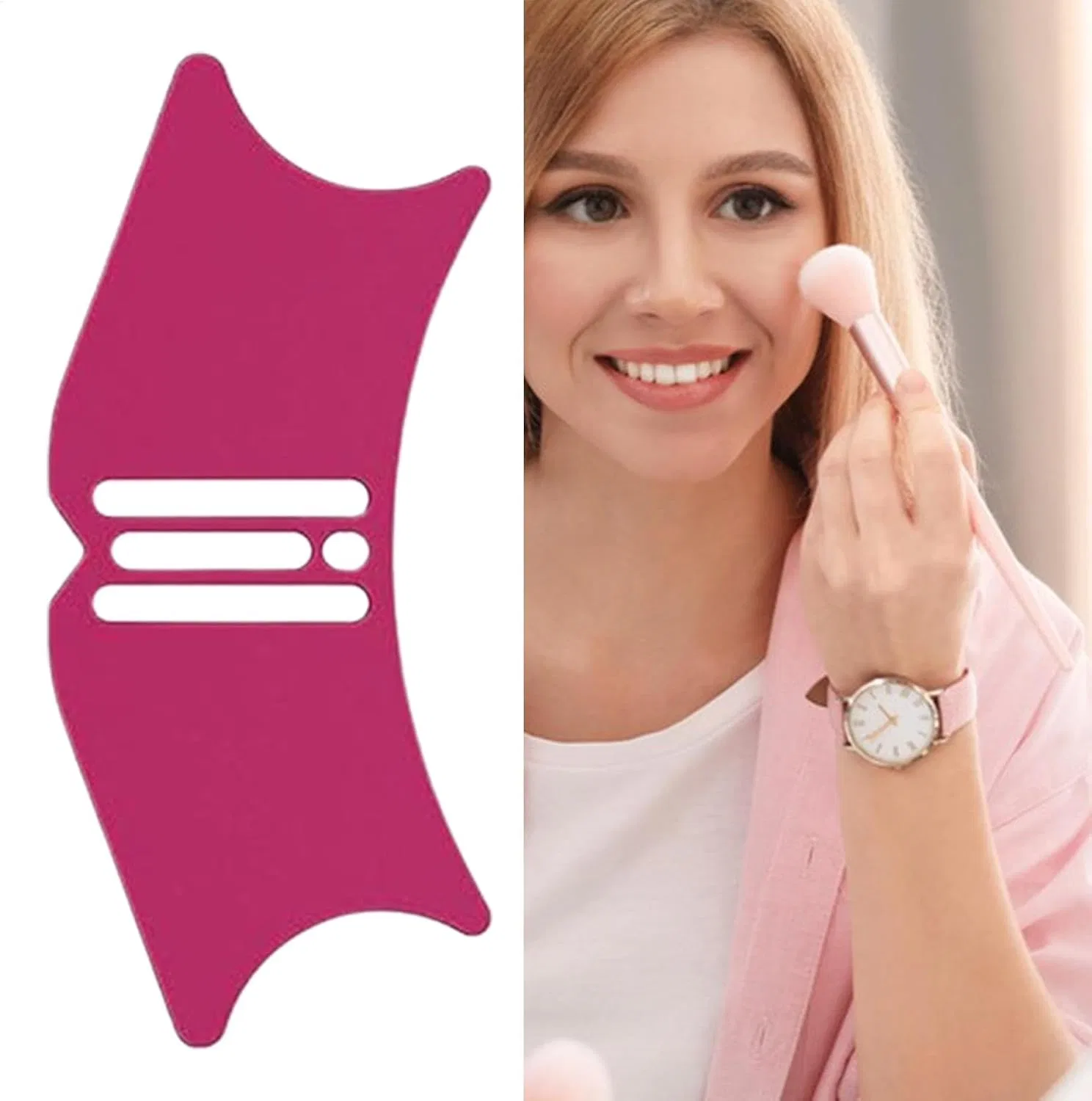 Трафарет для контуринга носа, силиконовый, 4-в-1, Hot Pink Generisch — фото 4