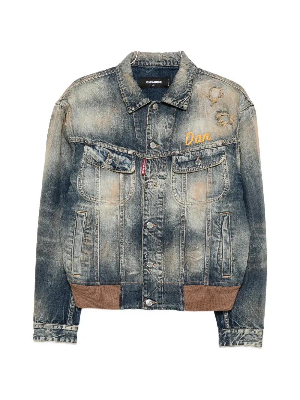 Потертая джинсовая куртка Dsquared2, синий