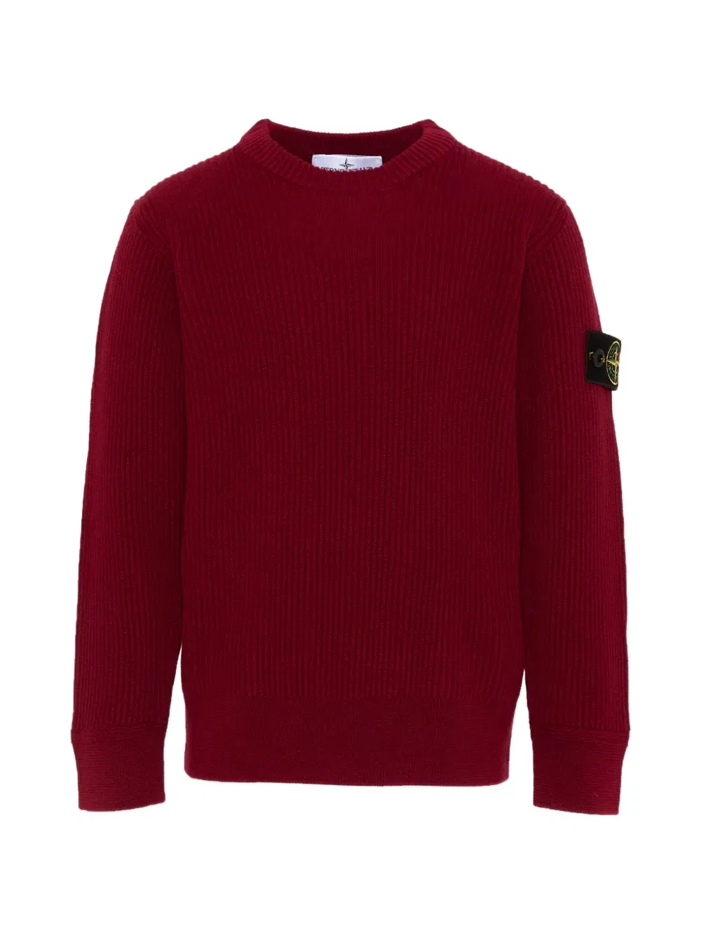 Свитер в рубчик с логотипом-нашивкой Stone Island Junior, красный