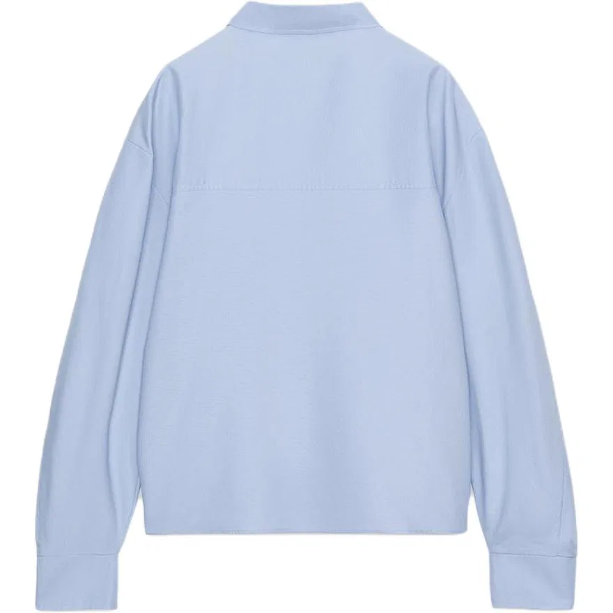 Женская рубашка с отложным воротником Blue ZARA, Blue — фото 3