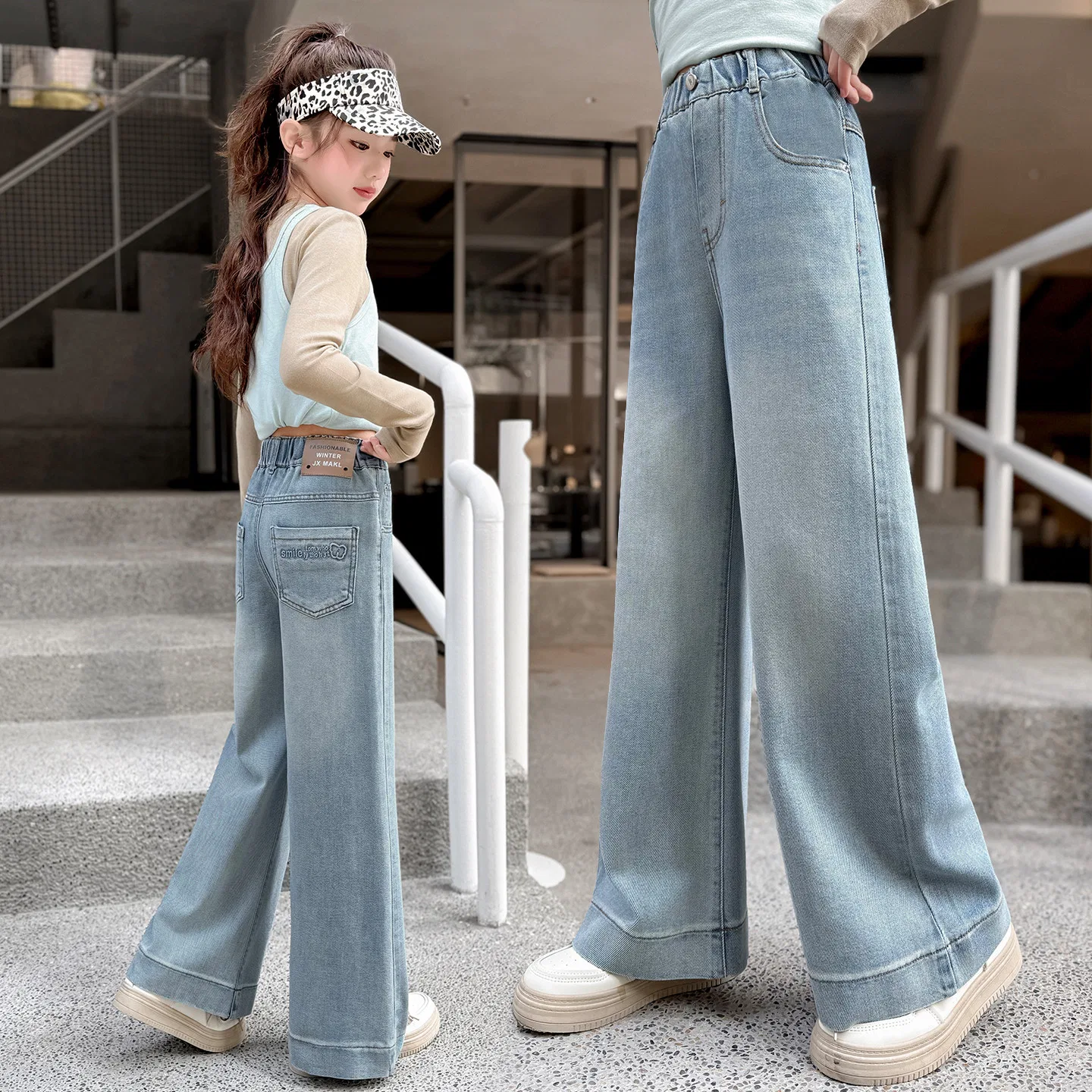 Детские джинсы зауженные Blue Kids Jeans Thin PLANDOO — фото 4