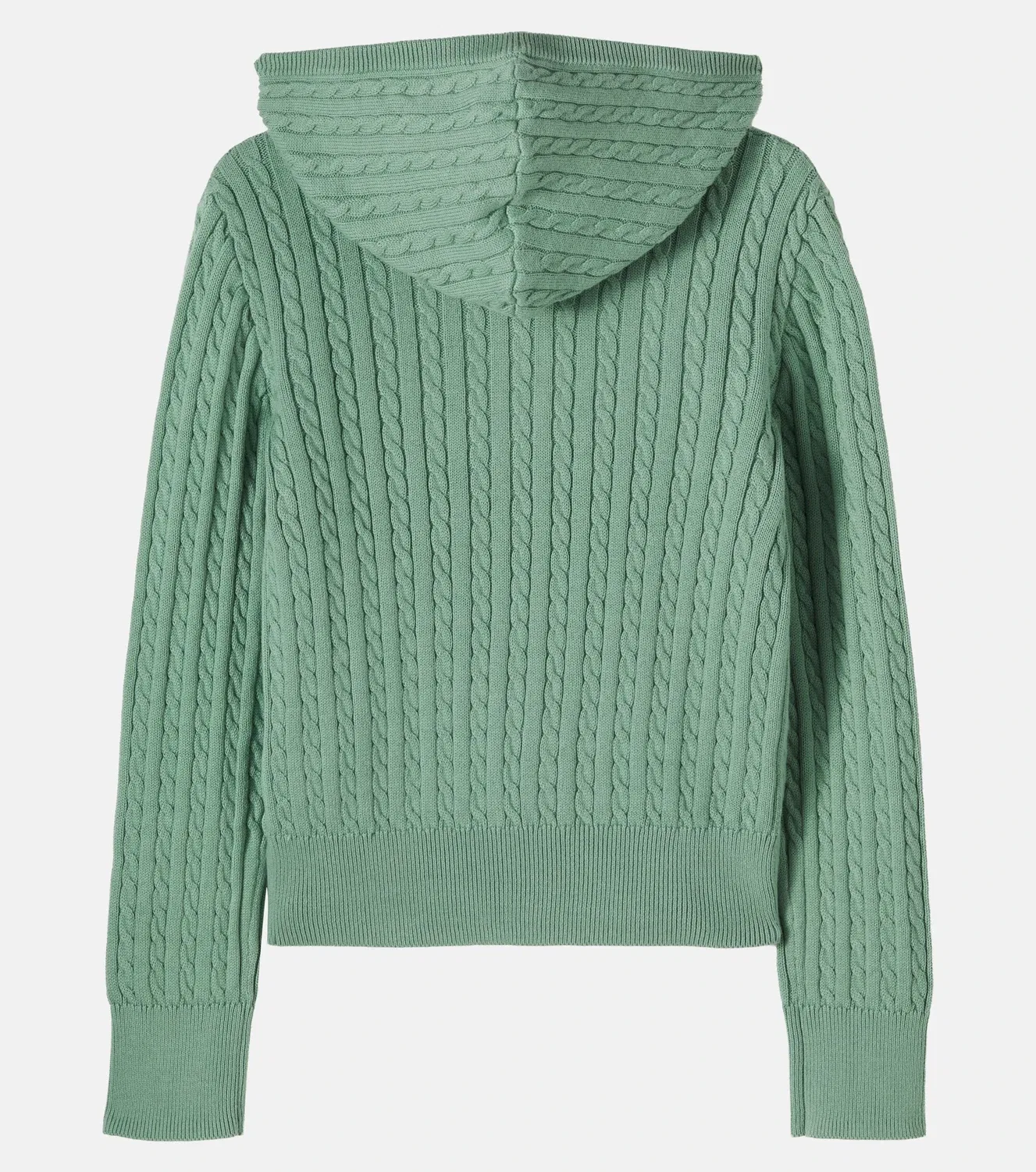 Вязаный кардиган с капюшоном Polo Ralph Lauren Kids, зеленый — фото 3