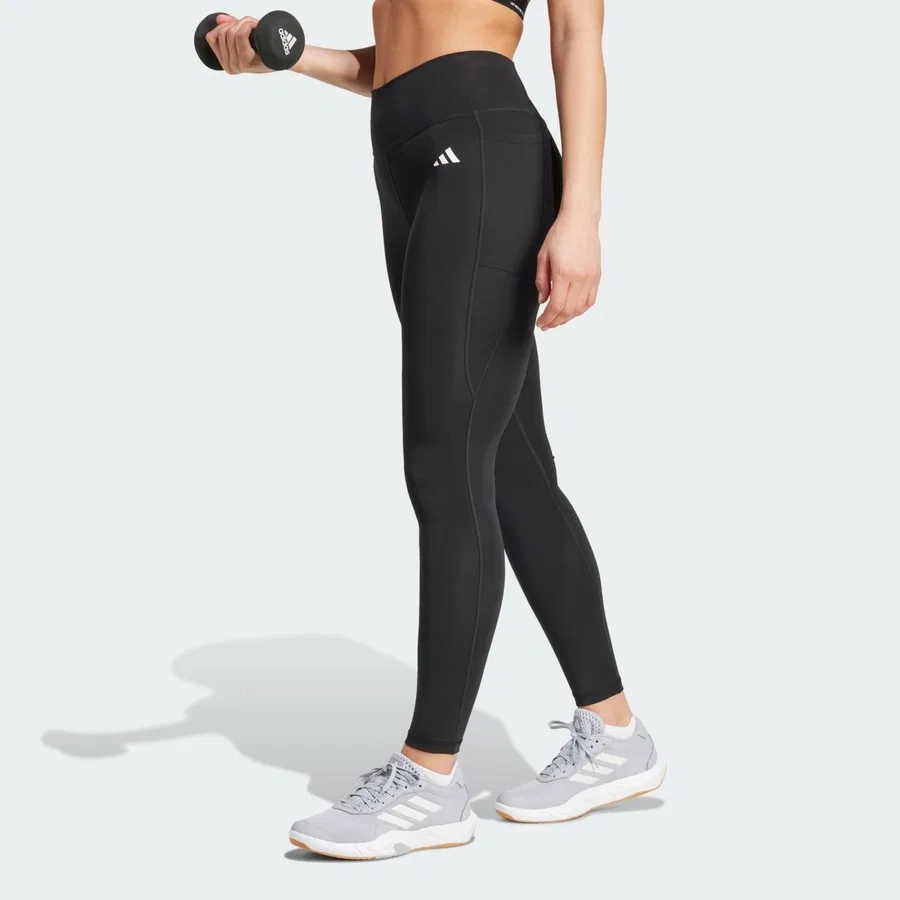 Леггинсы спортивные с карманом Optimé Essentials Stash Pocket adidas, Черный