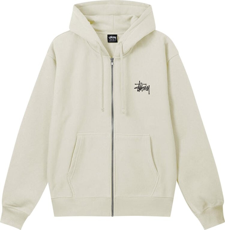 

Худи Stussy Basic Zip Hoodie 'Stone', кремовый, Бежевый, Худи Stussy Basic Zip Hoodie 'Stone', кремовый