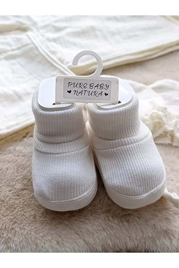 Детский комплект одежды для новорожденных хлопковый Pure Baby Natura, Ecru — фото 4
