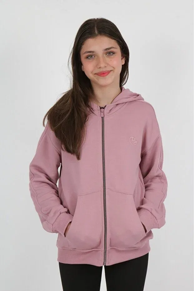 Детский кардиган для девочек с капюшоном Knitted Cardigan Toontoy, Dried Rose