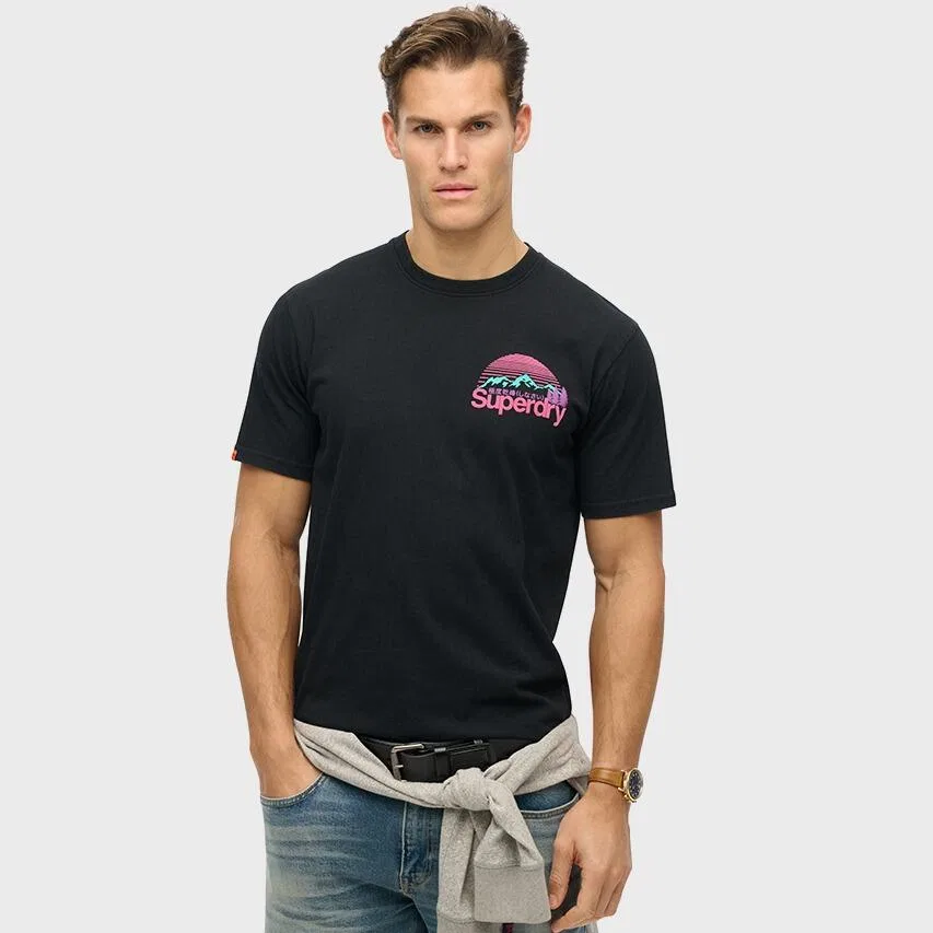 Хлопковая футболка Cl Great Outdoors Chest Superdry, Schwarz — фото 2