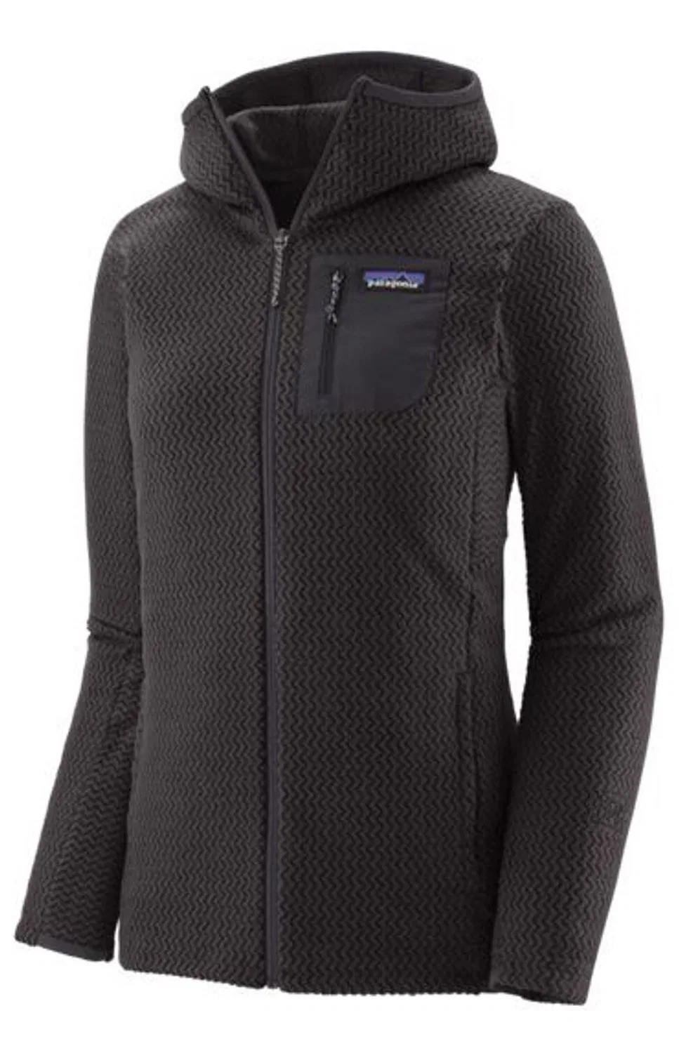 Женское флисовое худи с полной застежкой-молнией R1 Air Full Zip Hoody Patagonia, Schwarz