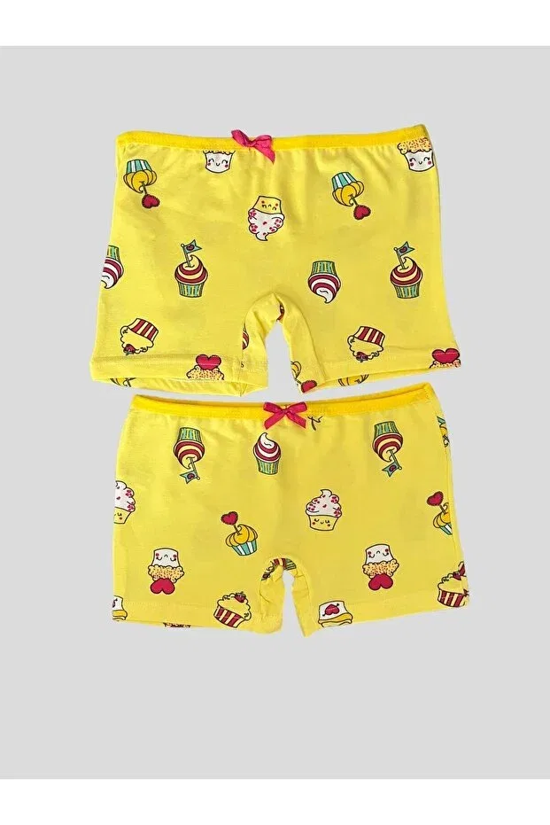 Детский комплект боксеров для девочек хлопковый Ice Cream Patterned Elmas Kids, Yellow — фото 2