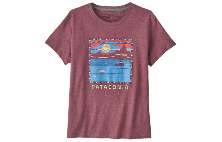 Женская футболка с круглым вырезом из органического хлопка Patagonia, Evening Fuchsia/Evening Mauve