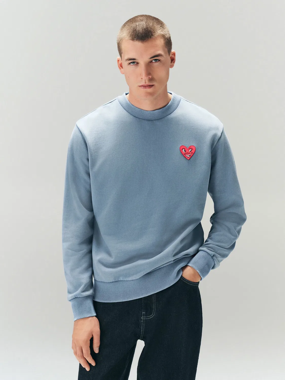 Свитшот с графическим принтом Keith Haring Next, синий — фото 4