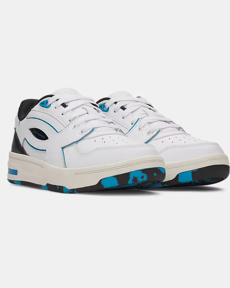 Кроссовки детские из натуральной кожи с амортизацией UA Flex UnderArmour, White/Stone/Capri — фото 4