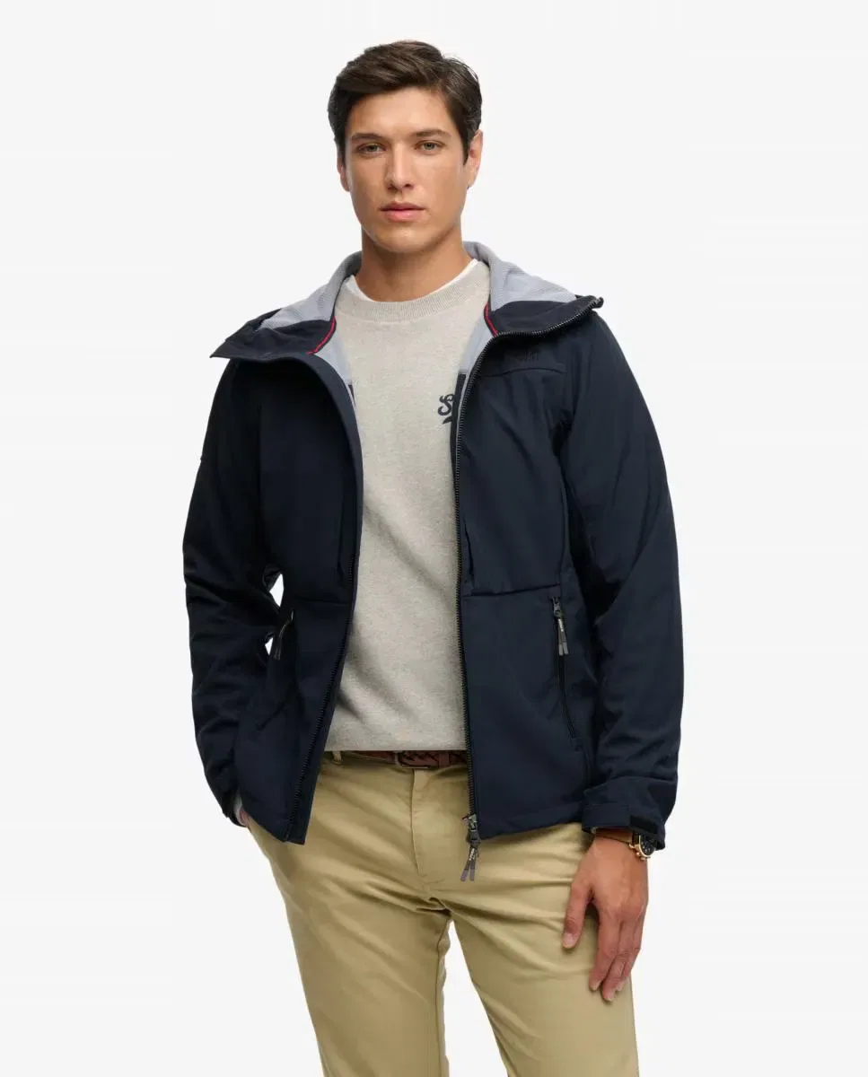 Мужская куртка софтшелл с капюшоном Trekker Superdry, Синий Морской — фото 3