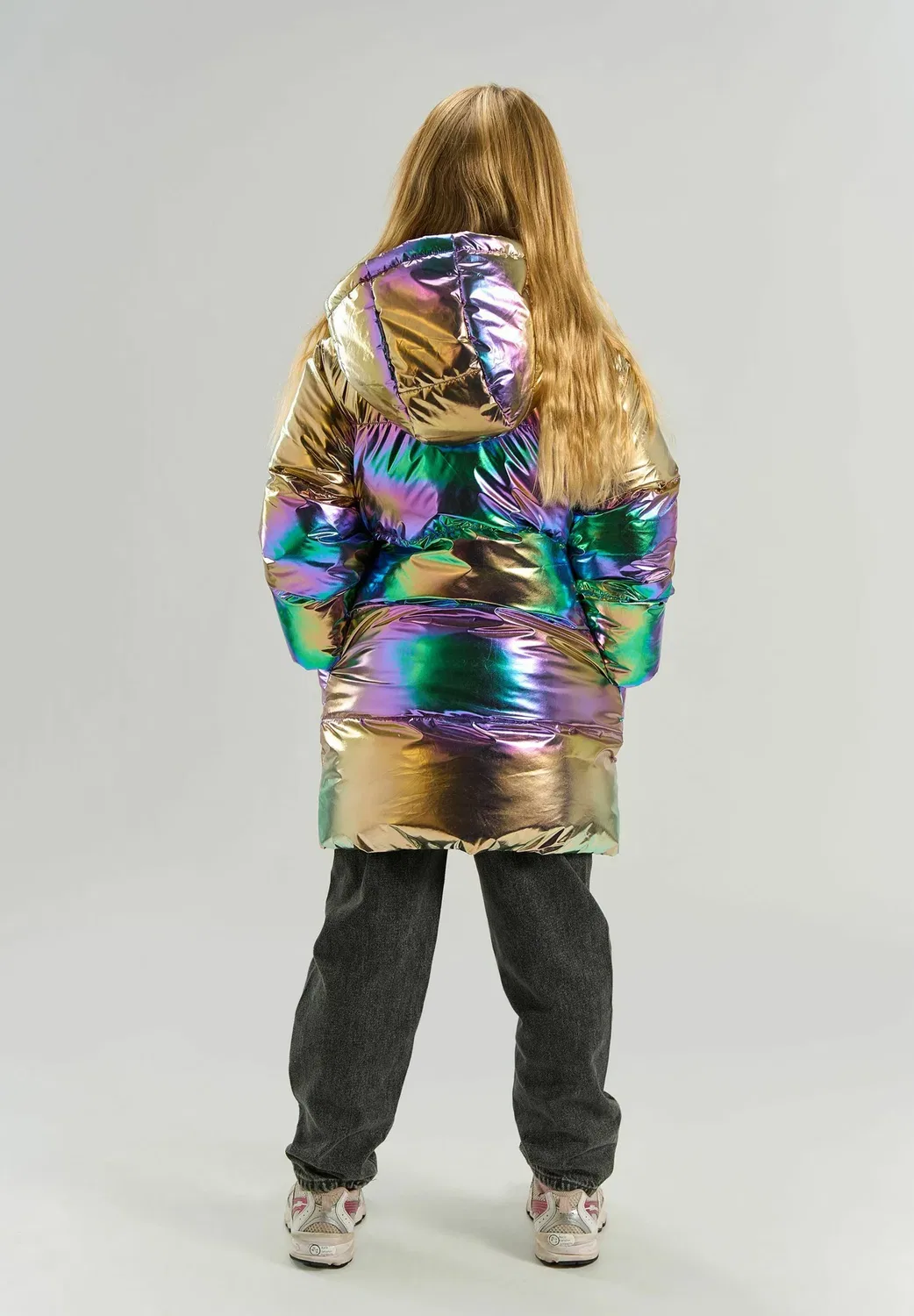 Длинная пуховая куртка Tnunicca - зимнее пальто The New, Metallic Multicolor — фото 3