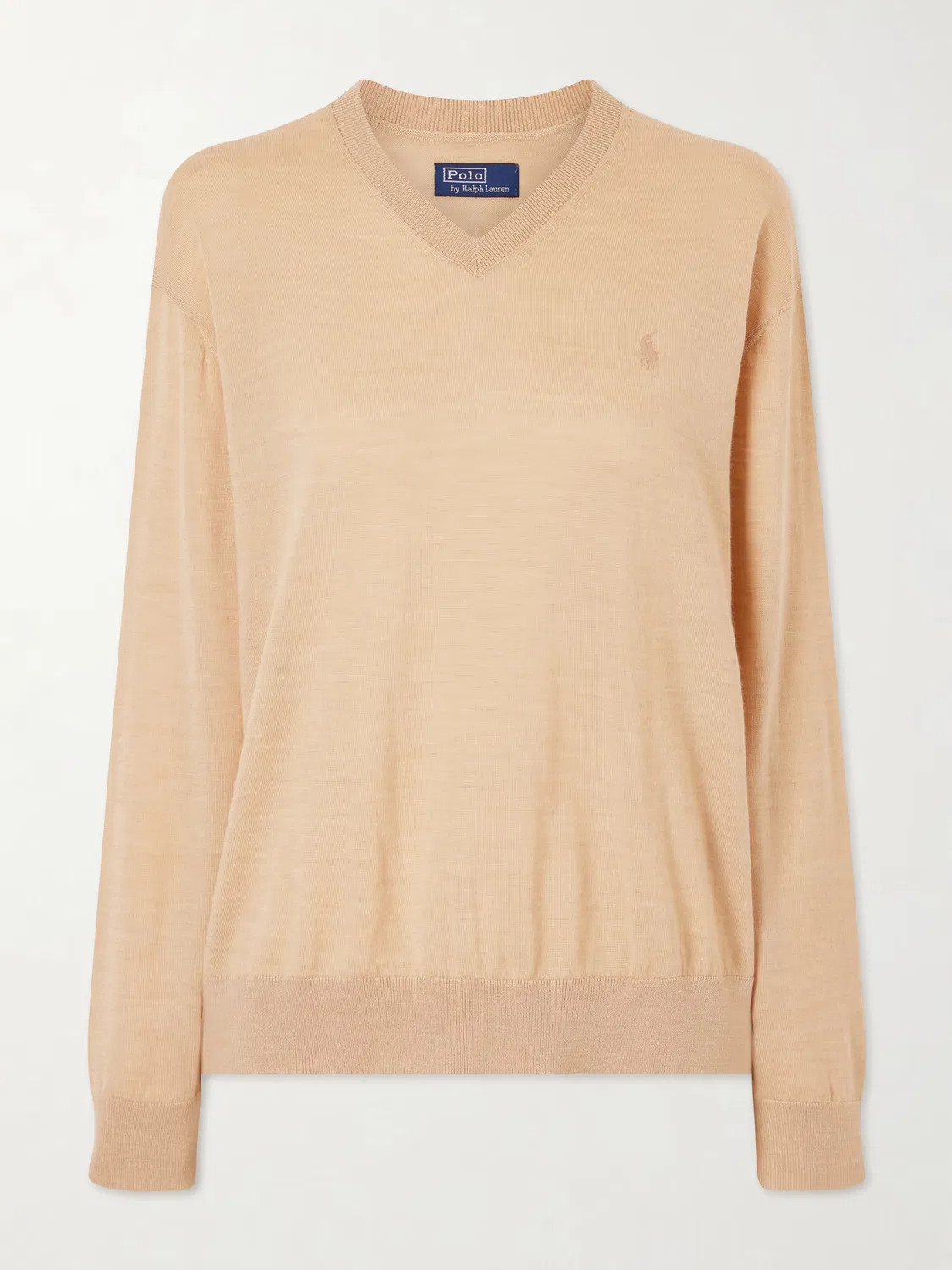 Шерстяной свитер с вышивкой Polo Ralph Lauren, Tan