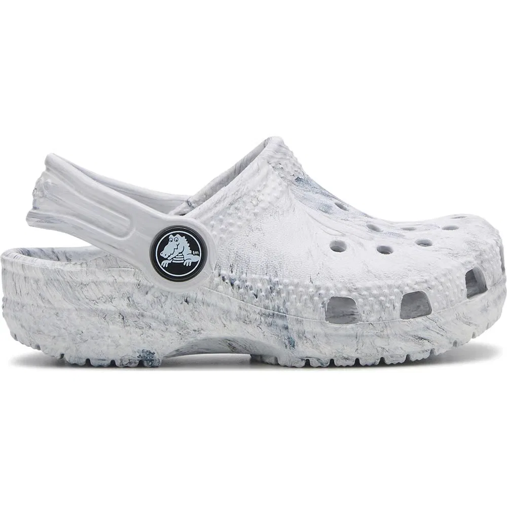 Детские классические сабо с мраморным рисунком для малышей Crocs, Grey Marble — фото 2