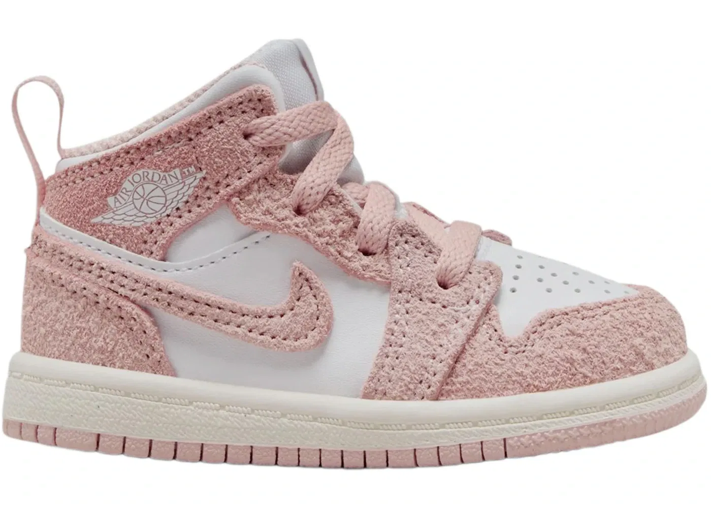 Детские кроссовки с высоким берцем Jordan 1 Mid SE Jordan, White/Sail/Legend Pink