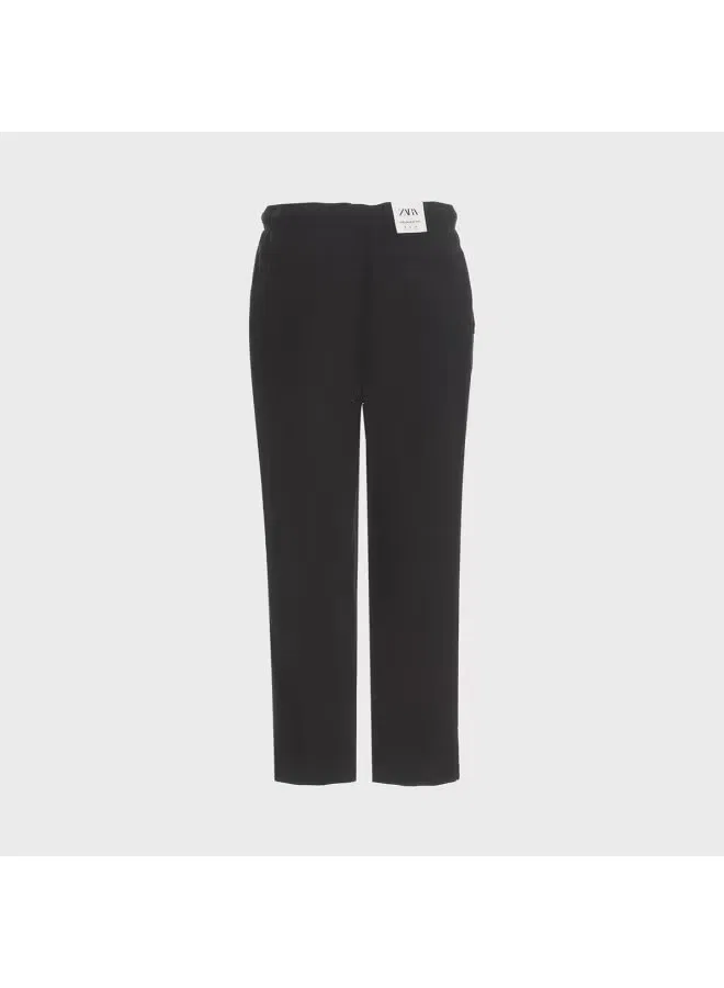 Брюки зауженные хлопково-льняные Zara, темно-синий — фото 3