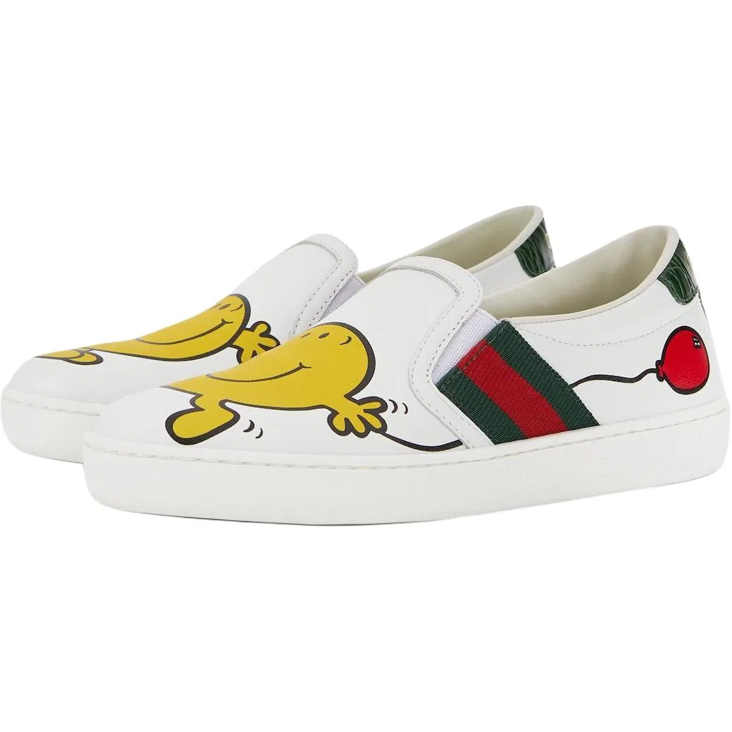 Детские кожаные кроссовки ACE Leather Low Top, GUCCI, White — фото 4